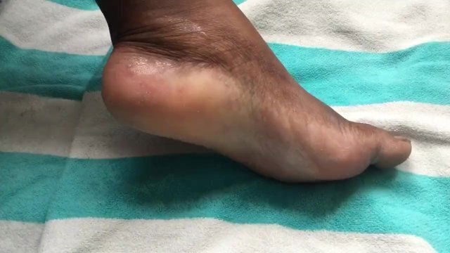 Scrubbing, lotion, painting feet