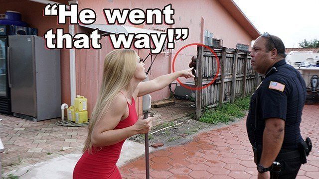 BANGBROS Blonde White Sloan Harper Helps Black Thug Evade Police