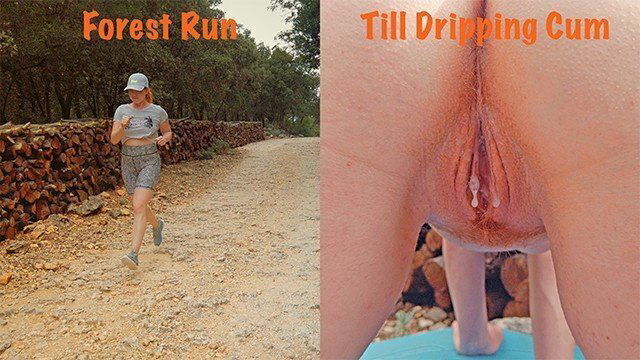 Ginger Redhead Forest ended Dripping Hairy Pussy Outdoor Creampie