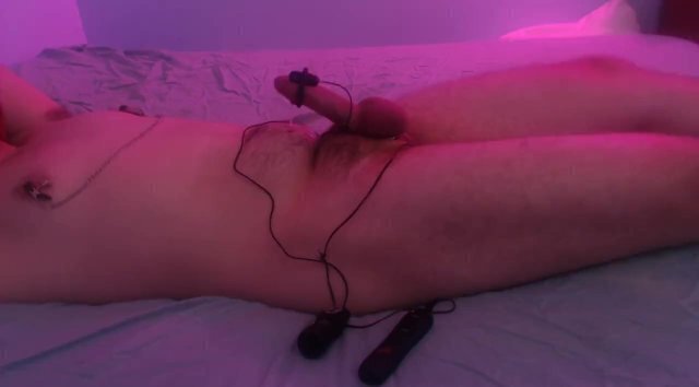 Left alone restrained with vibrator post orgasm torture