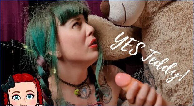 MissHornyG suck teddy bear´s long teddy slap slut face