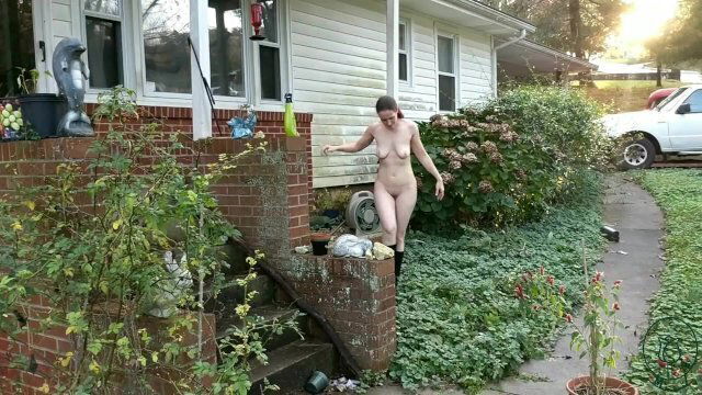 Feeding birds (Naked!)