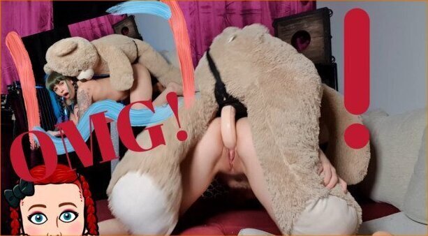 MissHornyG, little slut Fuck teddy bear doggy style hard!