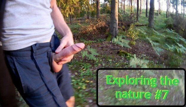 Exploring nature Walking with out. Massive cumshot POV!