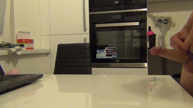 cumshot masturbate table laptop