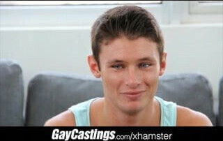 GayCastings Cute baby blue eyes crys with a cock in his mout