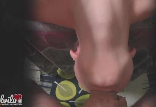 Amateur Couple: He's Trying to Fuck my Face. Closeup Cumshot.