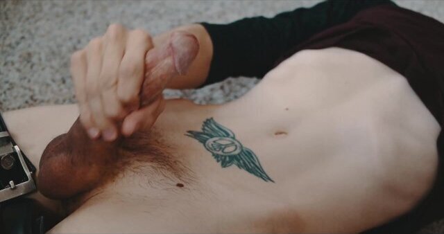 Skinny YouTuber With Dick Masturbates Floor 60FPS Slowmo Cumshot!