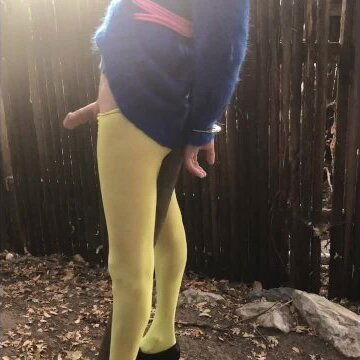 Sweater Sissy in the outdoors handcuff to a tree part 2