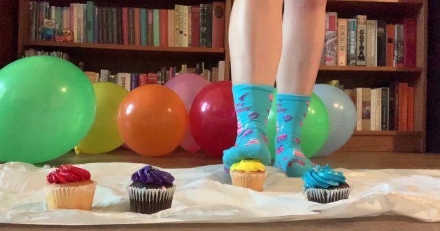 Birthday Cupcake Food Stepping/Crushing Socks