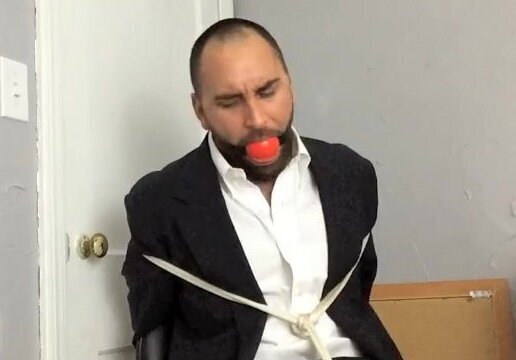 Chairtied and Ballgagged in a Suit