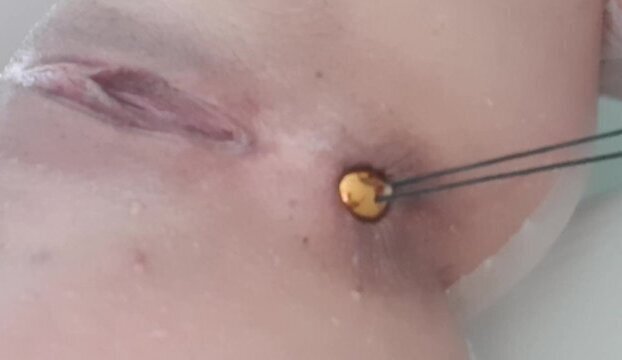 Dripping pussy, toying bathtub pushing