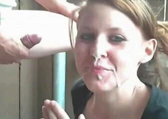 Amateur Brunette Swallows Sperm