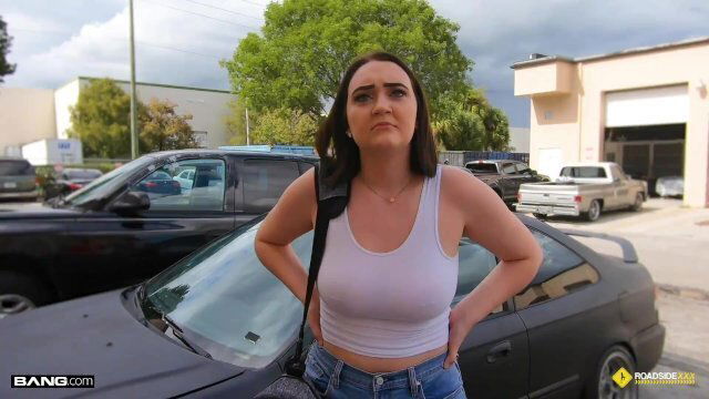 Roadside Natural Busty Teen Fucks Mechanic