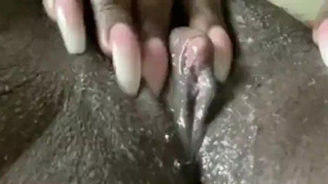 Solo play with chocolate pussy