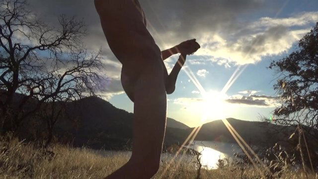 Young Long Enjoying Nature (left clothes trail)