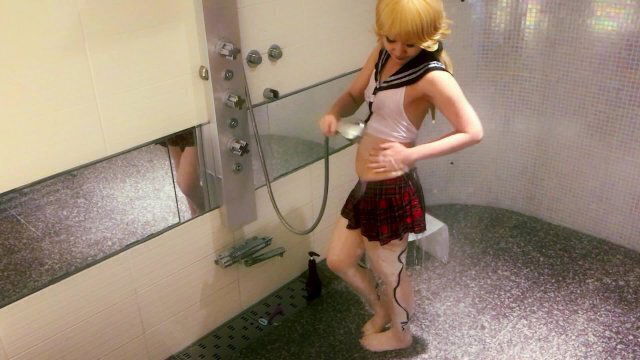 Japanese Uncensored Schoolgirl Showering Bathing Clothes Wetlook