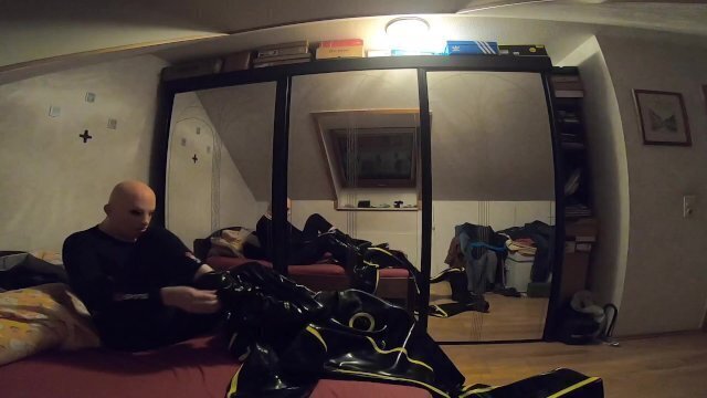 Puppenmaske aufblasbaren Cyborg Heavy Rubber Anzug