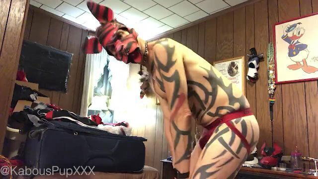 Dressing humanpuppy playtime (webcam show, playful, sex)