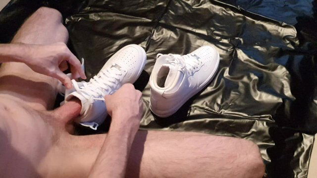 Hard masturbation with Nike Airforce Sneaker