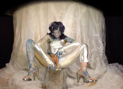 Bravo Models Cosplay videos Rebecca Black Blue airbrush body