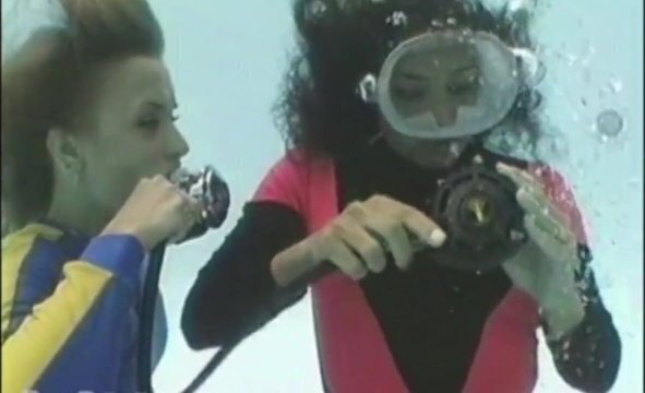 Sexy Blonde Brunette Underwater Swimming Pool Scuba Diving PART