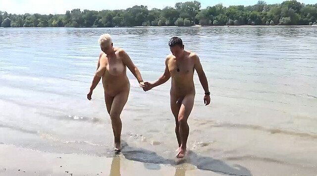 stepson fucks public beach