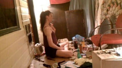 MILF secretary smokes and plays with her dick!!!