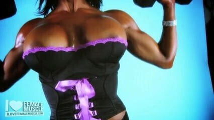 Muscle Girl Jennifer Love Boobs Popping Out of Her Top