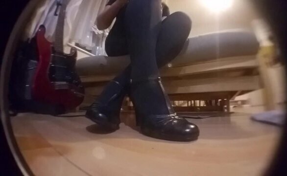 Candid Heels Nylon Stockings secretly filmed