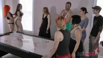 Strip Air Hockey with Aubrey, Belle, Cherry, and Devon P1