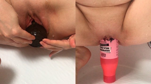Shampoo Bottles Insertion Fisting Pussy
