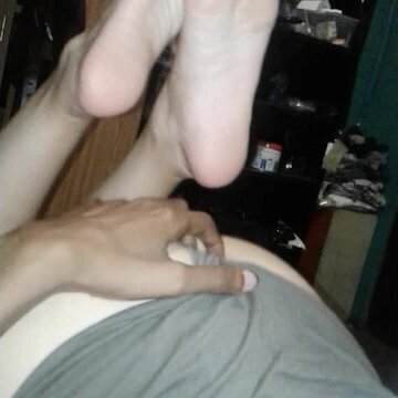 He records my feet soles while I suck and gag on he's big black cock