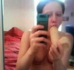 amateur Marina self-shot with huge dildo