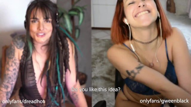 JOI das suas namoradas com Gozada na Cara - Dread Hot e Gween Black