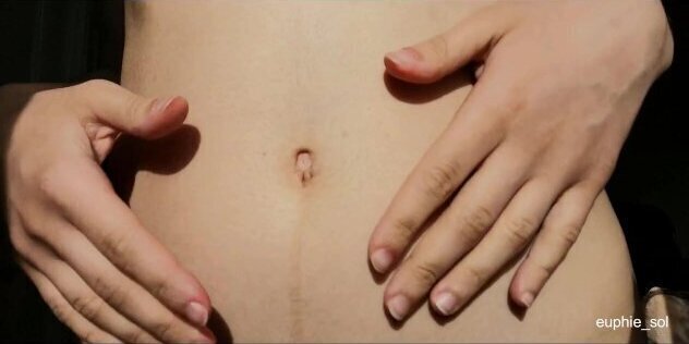 Teasing Navel with Vibrator