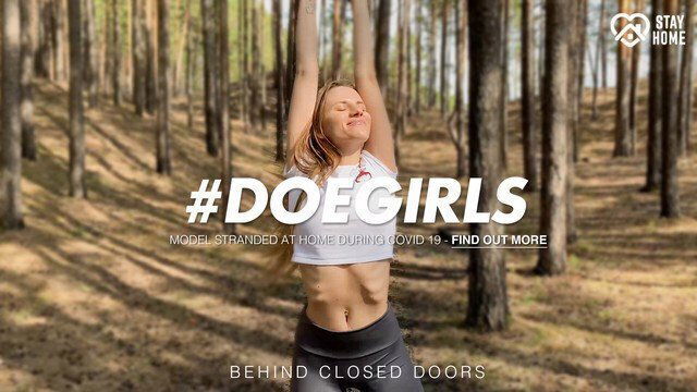DoeGirls Russian Teen Stella Flex Strips Masturbates Outdoors