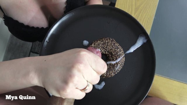 food eating sperm chocolate doughnut spit blowjob Quinn
