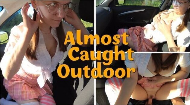 We were Almost Caught in the Outdoor - Schoolgirl Fucked in Car