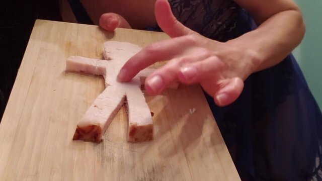 Eating Tommy Turkey Sandwich