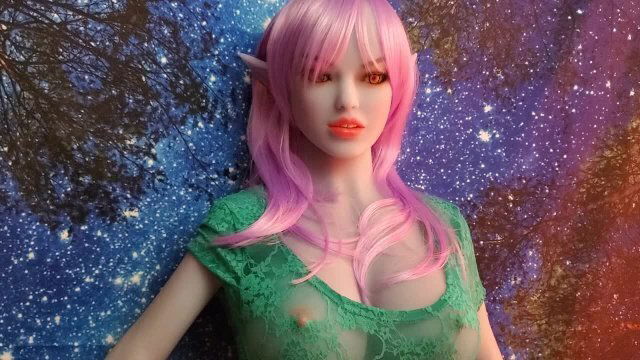 Blue Sexdoll first time taking huge