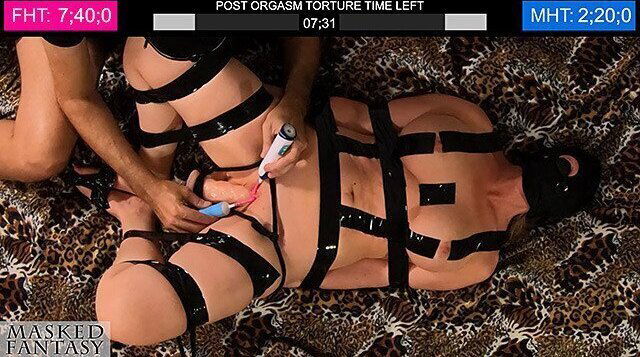 Masked Fantasy Game Part No.1 7.40 minutes post orgasm torture with electric toothbrush