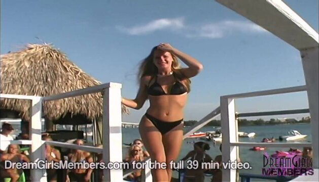 Girl Beach Bikini Contest Shows Pussy