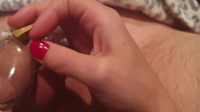 releasing slave chasity cage. cant