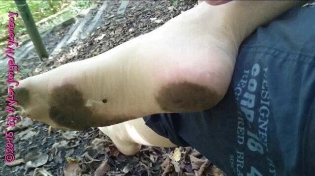 Waldspaziergang Teil Ohne Sportschuhe