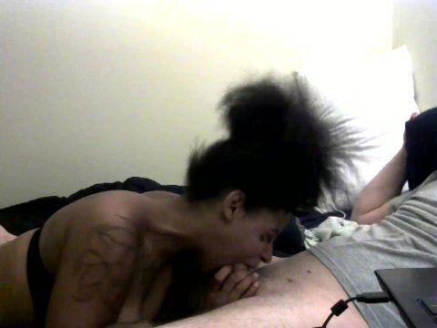 submissive black bitch sucks off older white guy for some trees