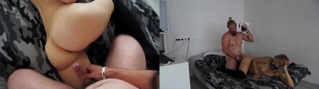 Sweet Russian teen with perky nipples fucked by a bearded German guy (multicam + POV + BTS)