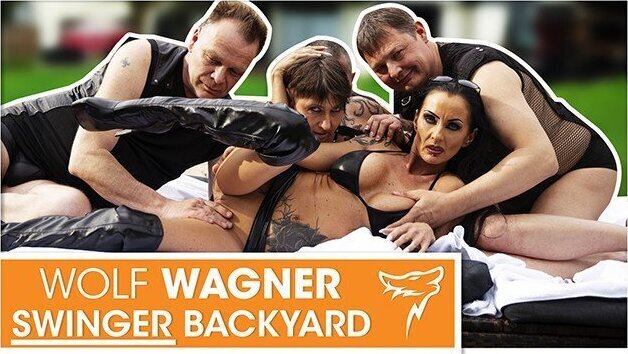 Outdoor swinger action! MILFs enjoy three cocks! WOLF WAGNER