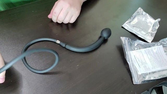 Inflatable Silicone Anal Plug Built in Metal Ball Dog Puppy Tail Butt unboxing