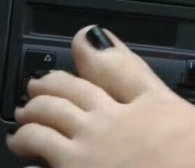 Pretty Fetish Feet Tease in the car(WheelSex)